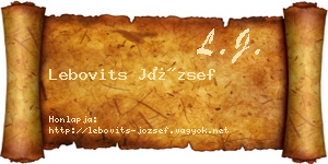 Lebovits József névjegykártya